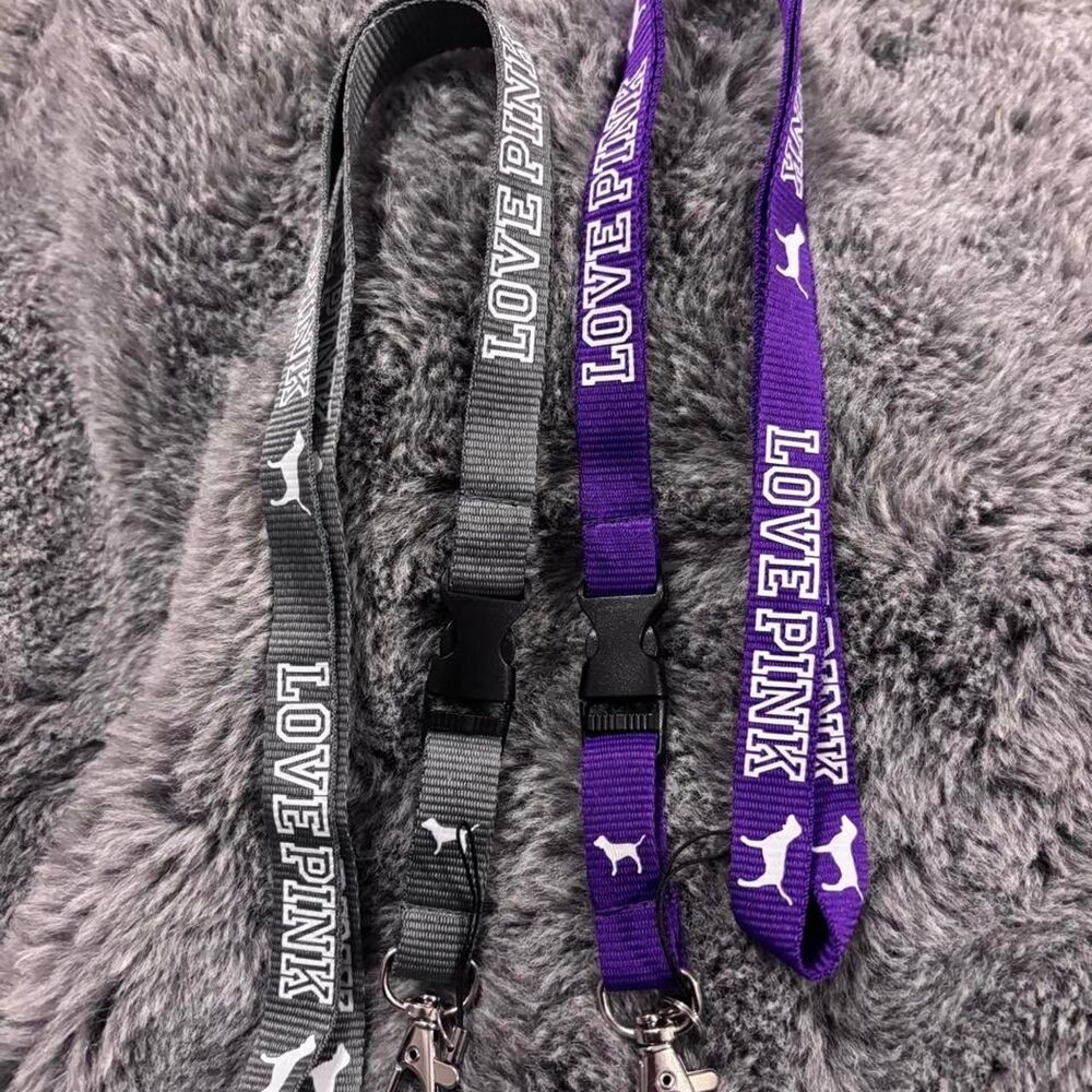 Purple & grey Victoria's Secret LOVE PINK Lanyards y2k